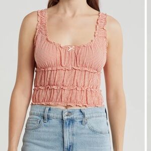 Lush shirted gingham tank size s and m